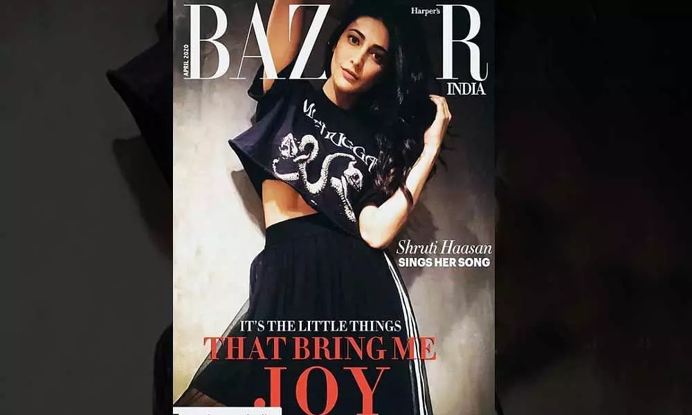 Get Grooved To Shruti Hassans Own Composition On Harpers Bazaar Cover Page