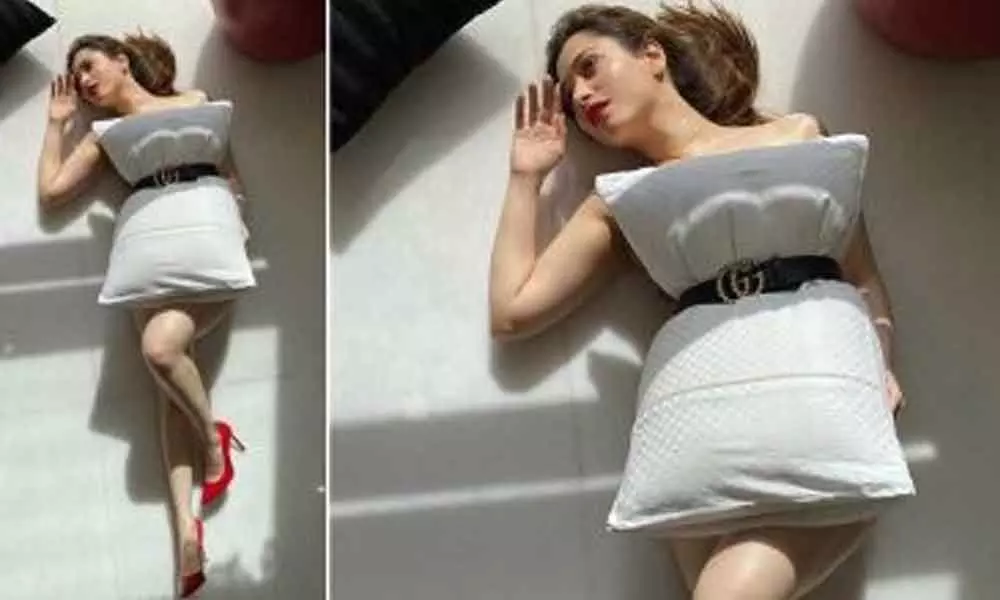 Pillow Challenge: Tamannah Looks Alluring In The Pillow Outfit