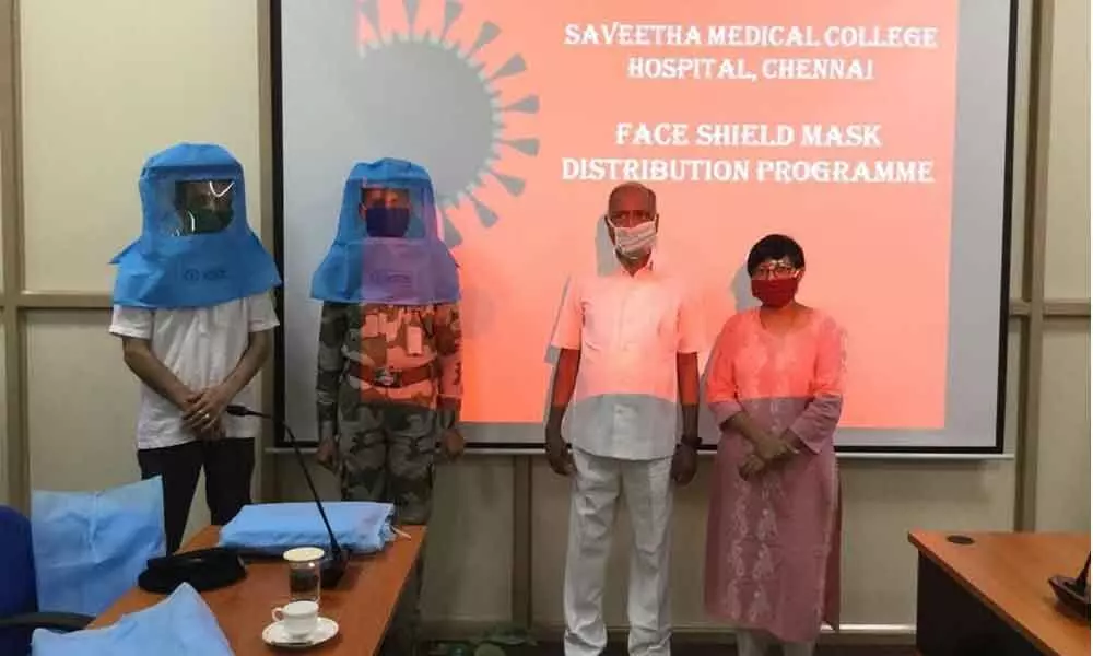 SIMATS provides safety face hoods to CISF personnel