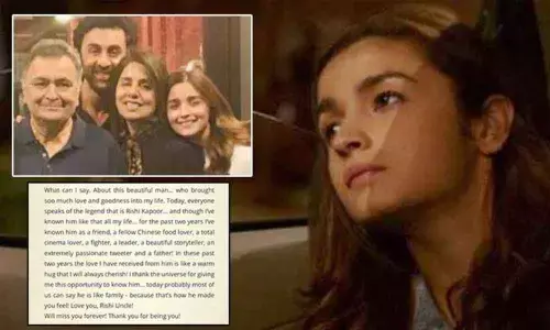 Rishi Kapoor Demise: Alia Bhatt Pens Down A Heartfelt Note On This Great Actor