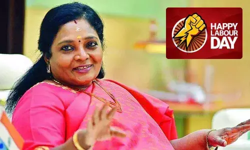 Telangana Governor Tamilisai Soundararajan greets workers on May Day