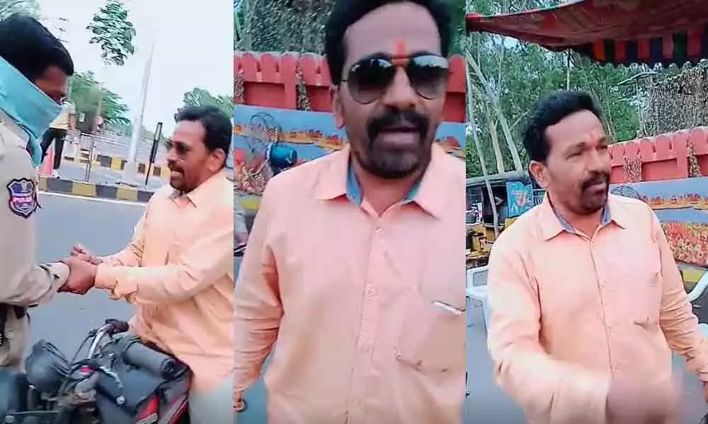 Hyderabad man abuses police for interrupting his route, video goes viral