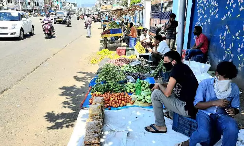 Visakhapatnam: Small-time businessmen turn vegetable, fruit vendors