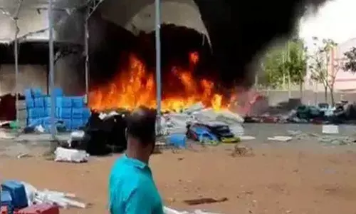 Fire breaks out at cooler manufacturing unit in Hyderabad