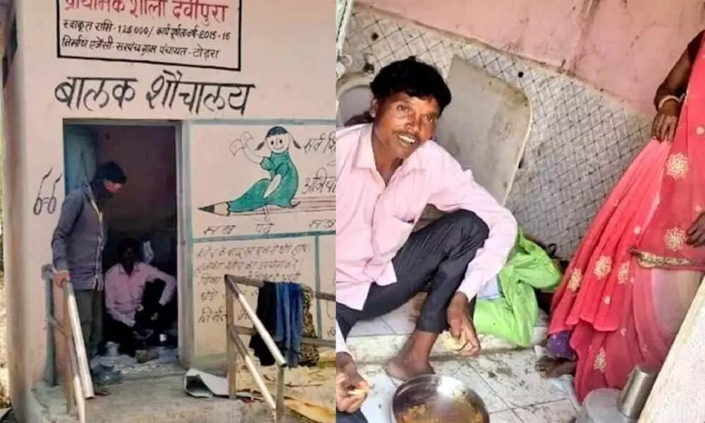 Madhya Pradesh Labourer couple quarantined in toilet