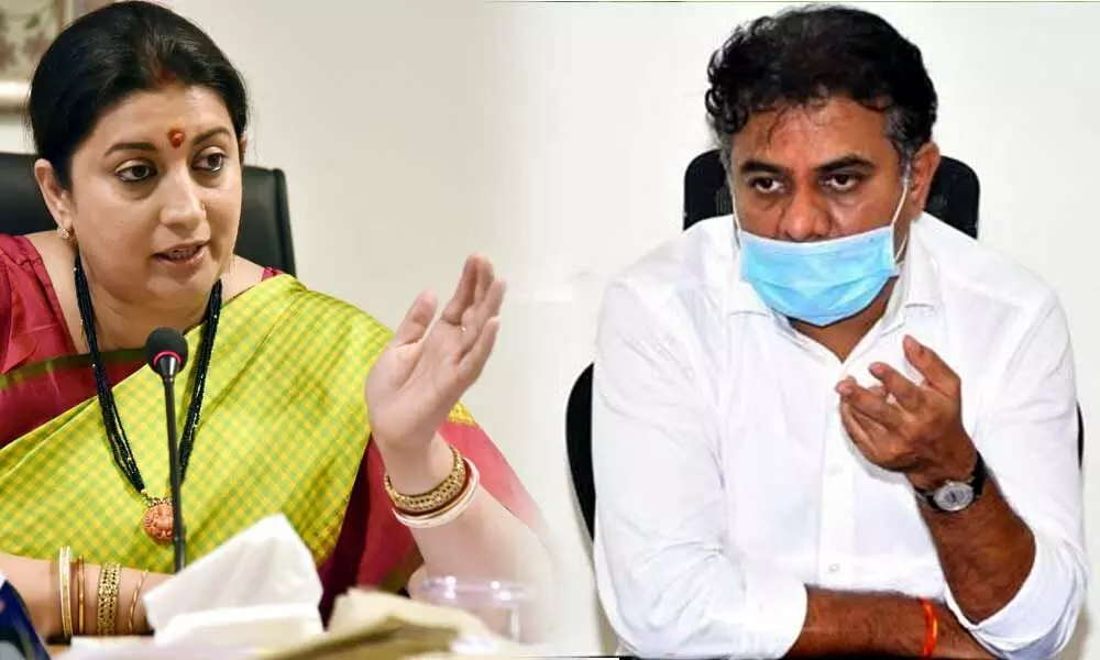 Telangana Minister KT Rama Rao writes a letter to union textile minister Smriti Irani