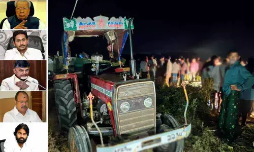 Governor, CM, Naidu, Kanna and Pawan condolences to bereaved in accident in Prakasam