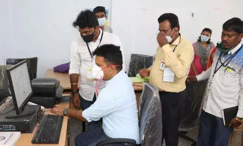 Municipal Corporation of Tirupati Commissioner P S Girisha inspects ward secretariats