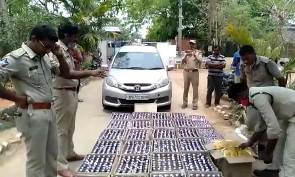 Guntur: Smuggled liquor worth 6 lakh seized