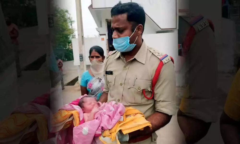 Police saves an infant girl baby in Vizianagaram