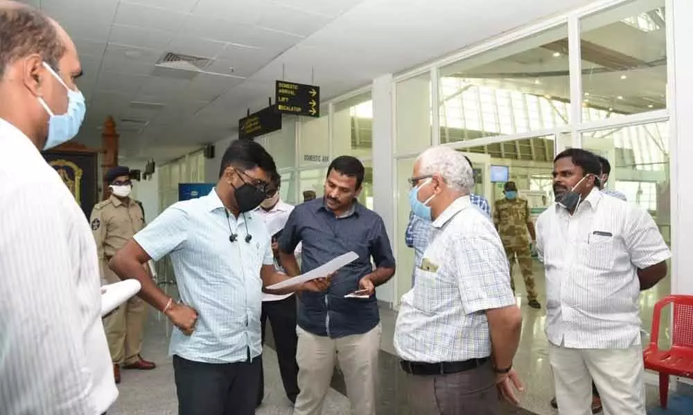 Tirupati: Collector Dr Narayan Bharath Gupta inspects airport ahead of NRIs arrival