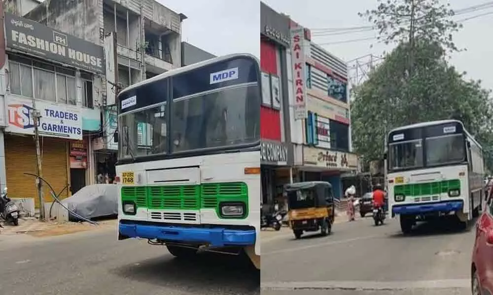 TDP cries foul over YSRCP party colours on APSRTC buses in Visakhapatnam