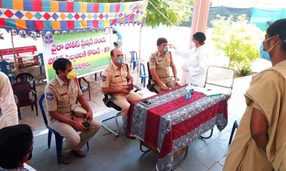 Khammam: Wyra police staff & families undergo corona tests