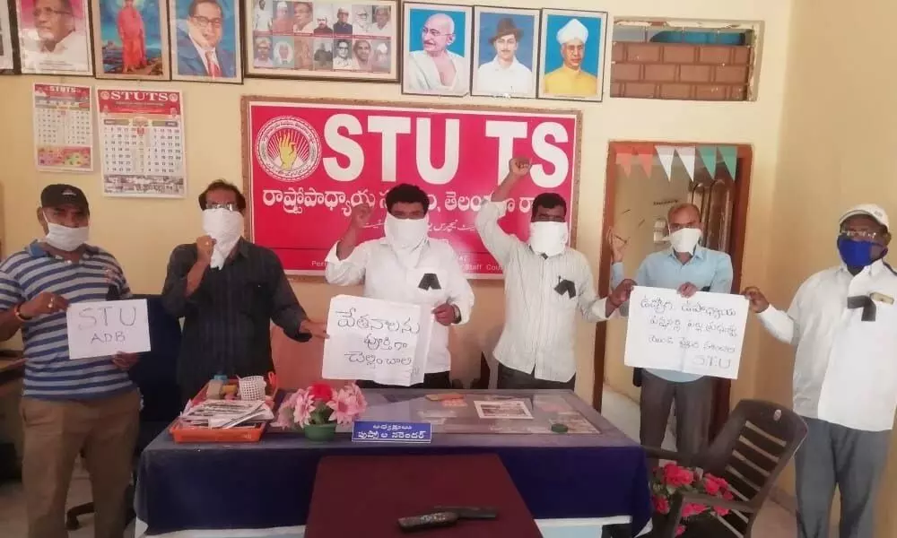 Adilabad: Pay full salaries, demands teachers union