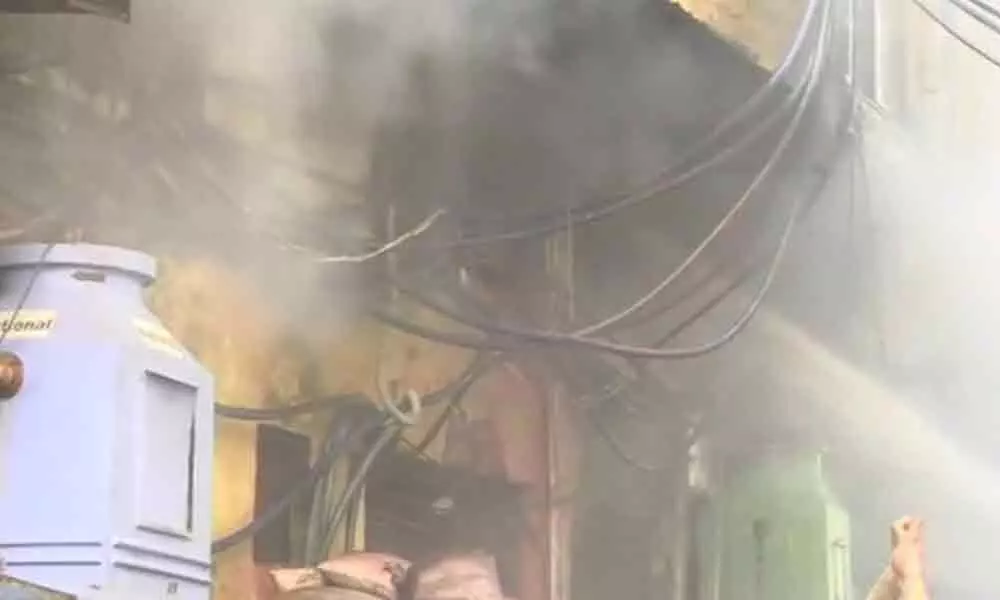 Fire breaks out at shoe factory in Delhis Keshavpuram