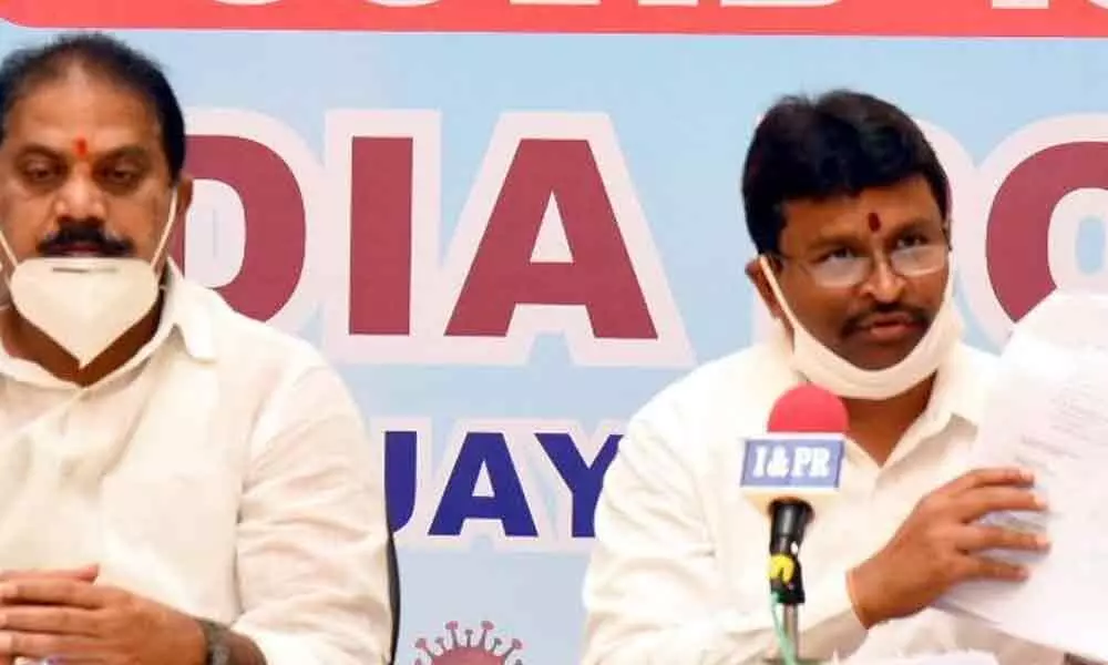 Vijayawada: Endowments Minister Velampalli Srinivas targets State BJP chief Kanna Lakshmi Narayana over land sale row