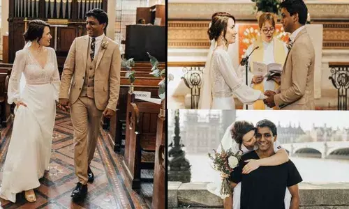 A doctor and a nurse in London, UK, got married amid the coronavirus pandemic at the hospital A doctor and a nurse in London, UK, got married amid the coronavirus pandemic at the hospital