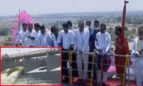 CM KCR releases water into Kondapochamma Sagar reservoir