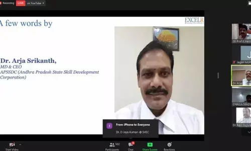 Dr Arja Srikanth addressing the assistant professors at the inaugural function of the month-long training programme