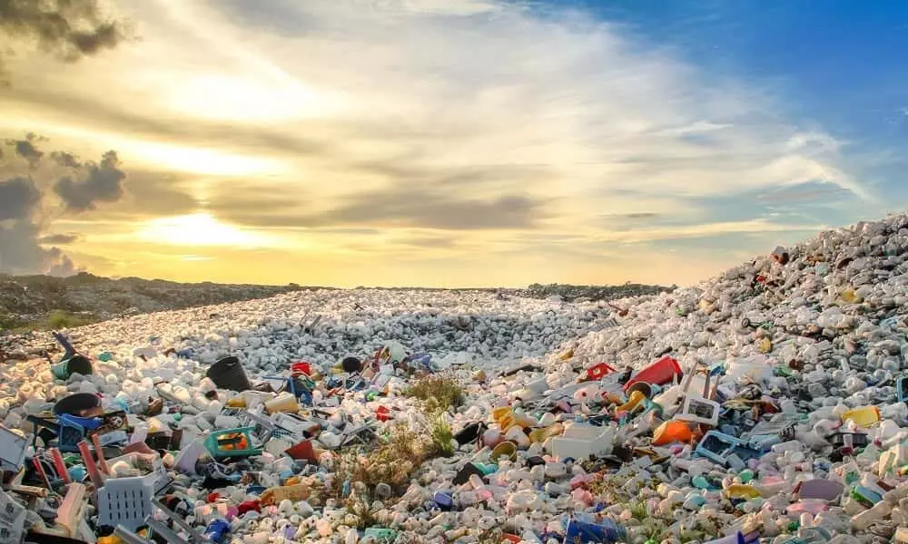 Plastic waste pile up