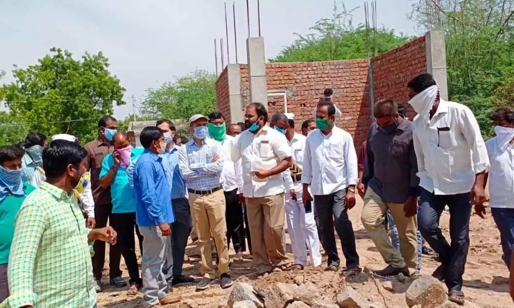 MLA Bhupal Reddy interacting with the villagers after launching sanitation drive at Cherla Gouraram village on Monday