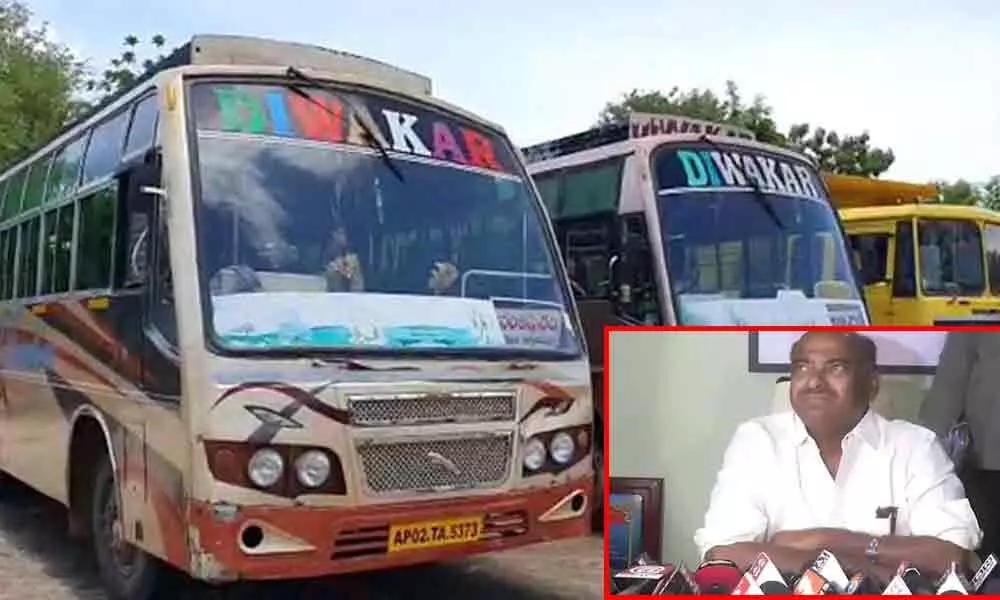 Andhra transport officials seize four vehicles belonging to JC Diwakar Reddy