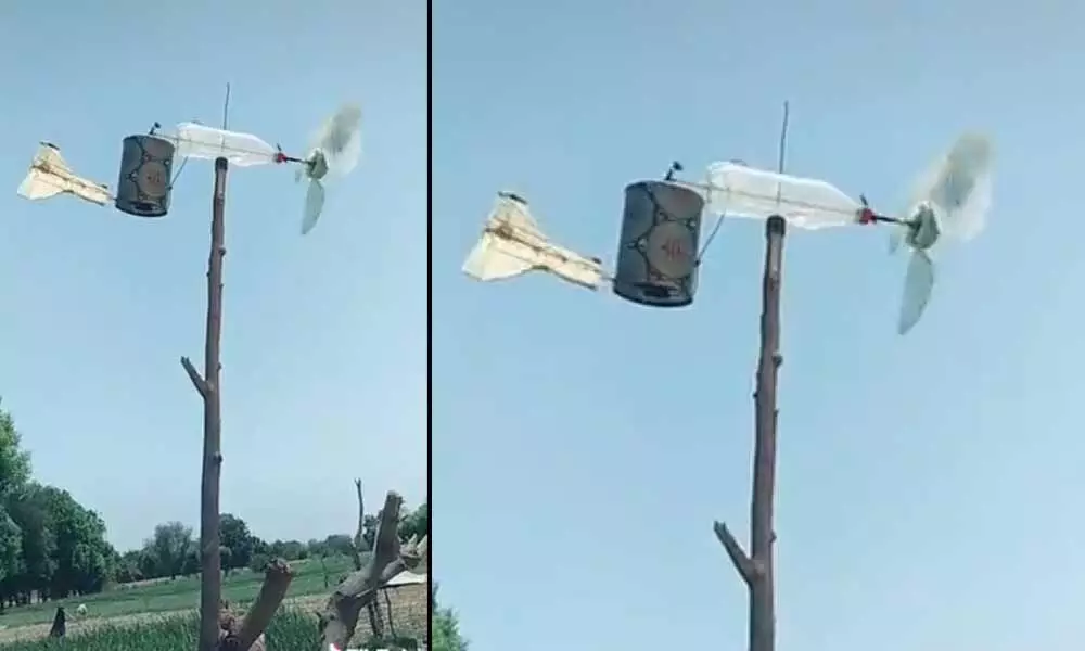 UP Farmer Comes Up With Desi Device To Keep Locusts Away | Watch Video