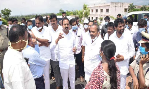 Health minister Alla Nani visits medical college site in Vizianagaram