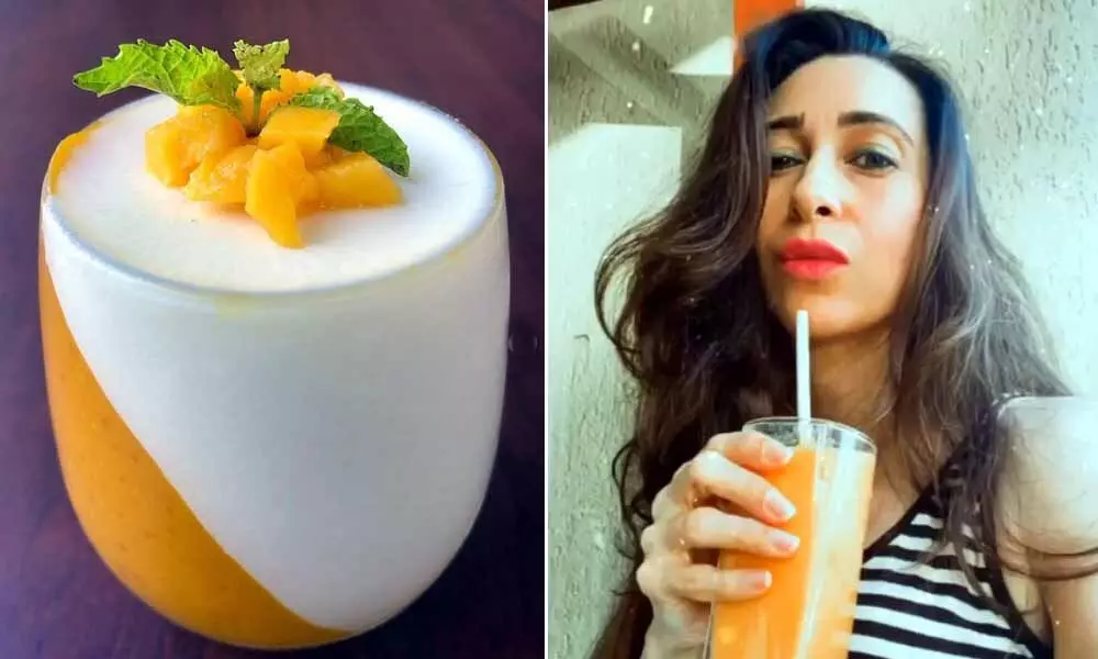 Karisma Kapoor And Neeraja Kona Are Seen Enjoying The Yummy Mango Shakes