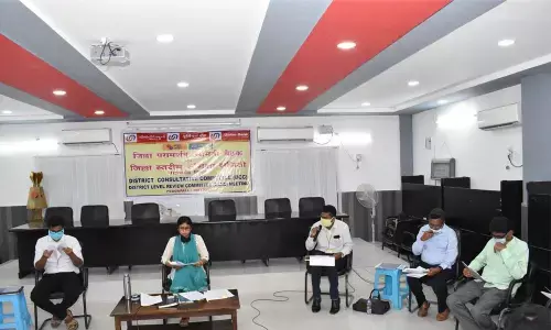 District Collector Sikta Patnaik speaking at a meeting with bankers at the Collectorate in Peddapalli on Friday