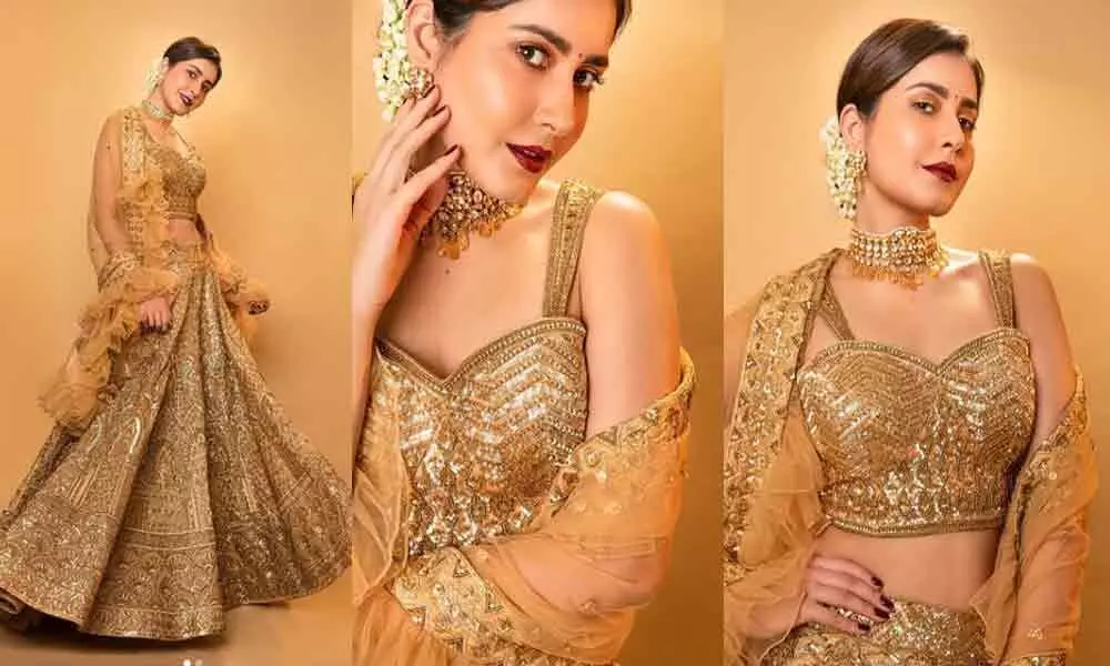 Raashi Khanna Looks Stunning In Her Throwback Golden Outfit