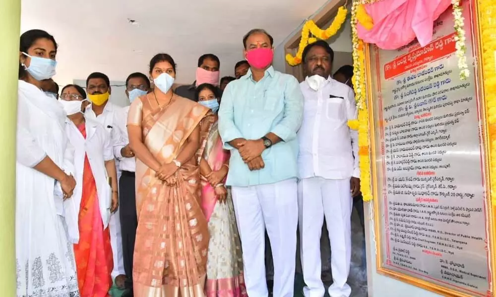 ZP Chairman Sarita inaugurating new wards in Government Hospital in Gadwal on Friday.