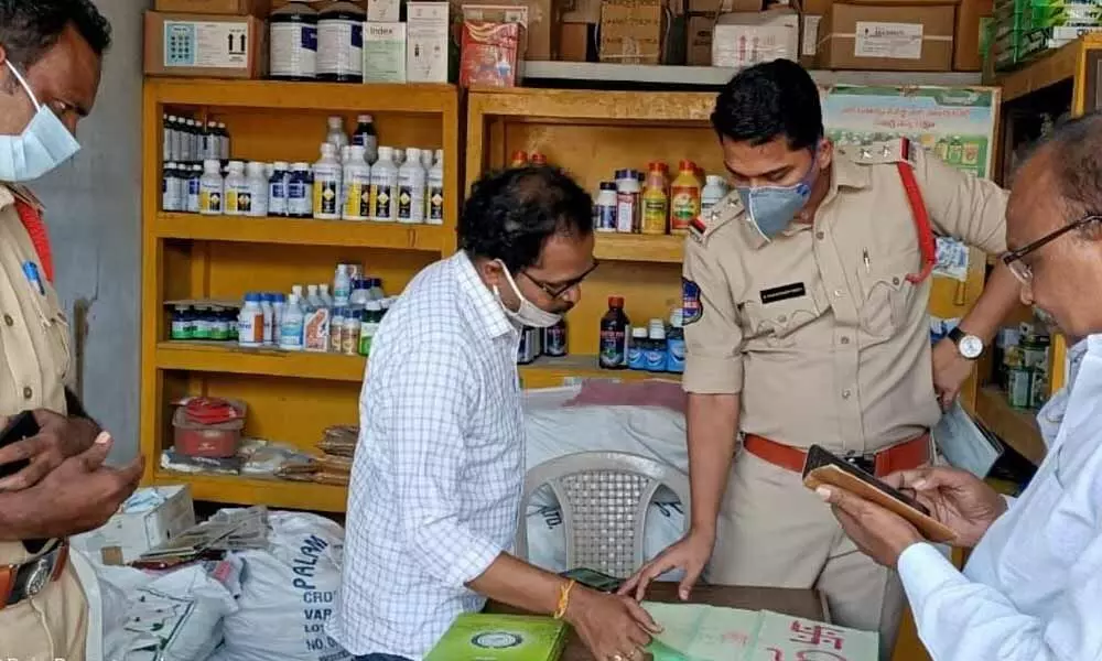 Agriculture and police officials conducting surprise inspections of Seed seller shops in Wanaparthy on Saturday