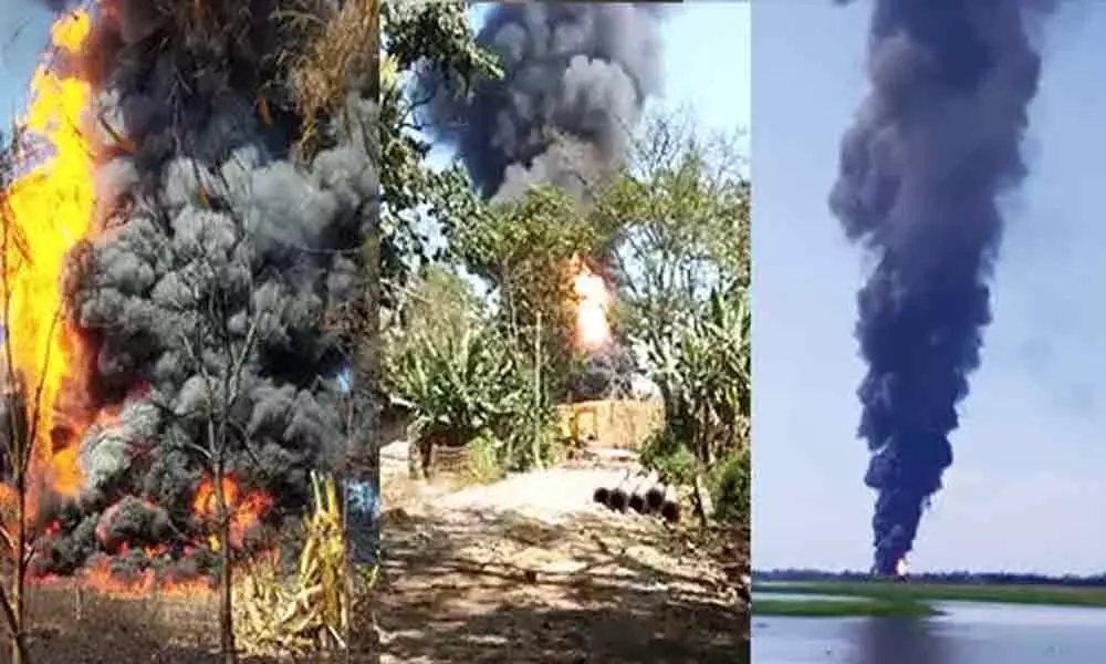 A massive fire engulfed the damaged Baghjan oil well