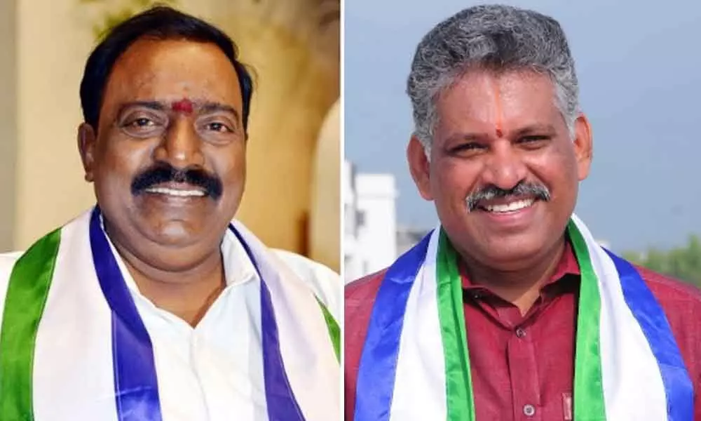 Tirupati MP Balli Durga Prasad and Government Whip and TUDA chairman Chevireddy Bhaskar Reddy