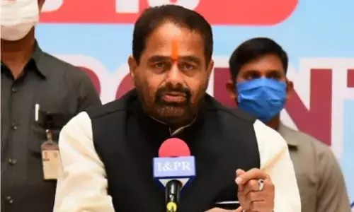 State Assembly Speaker Tammineni Sitaram addressing the media at the  R and B office in Vijayawada on Saturday