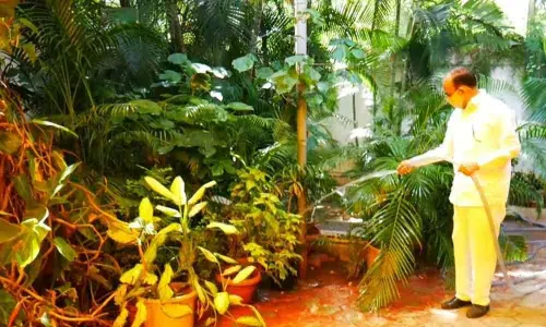 Home Minister Mohammed Mahmood Ali takes part in Sunday 10 minutes cleanliness drive