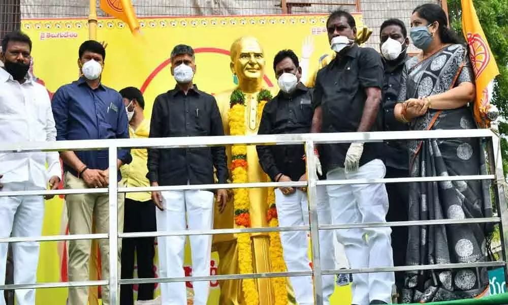 TDP attends assembly wearing black shirt in protest to arrests of party leaders