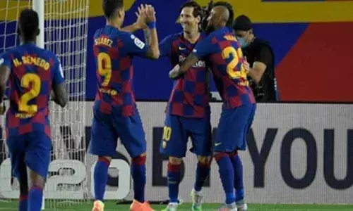 Ansu Fati and Lionel Messi