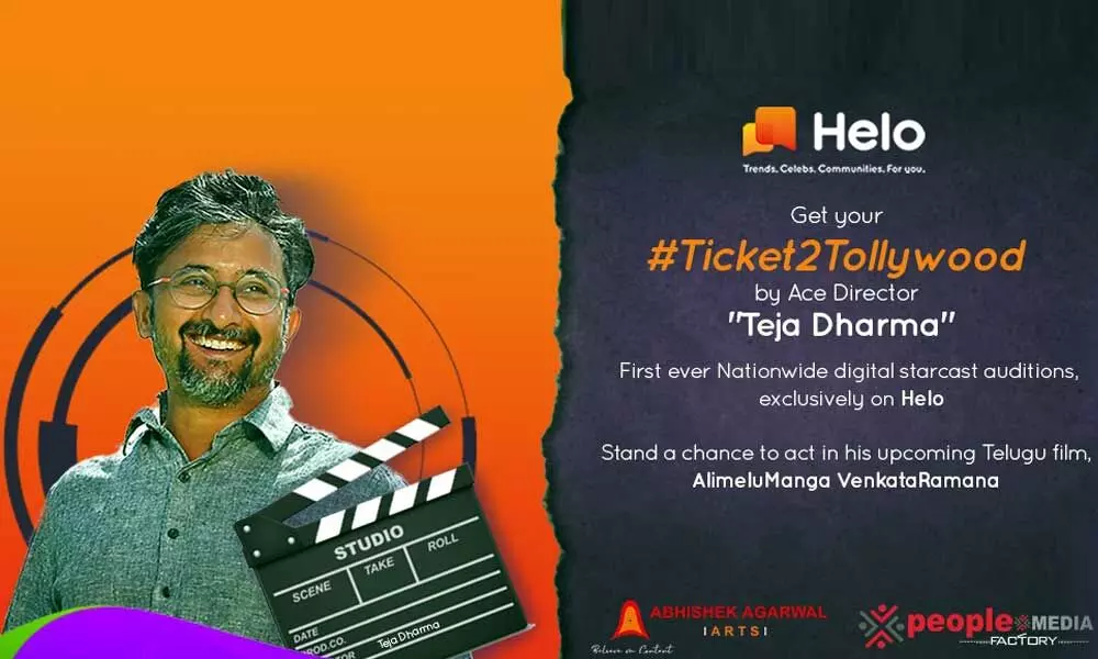 Director Teja Dharma announces a Nationwide starcast hunt for his upcoming movie, exclusively on Helo