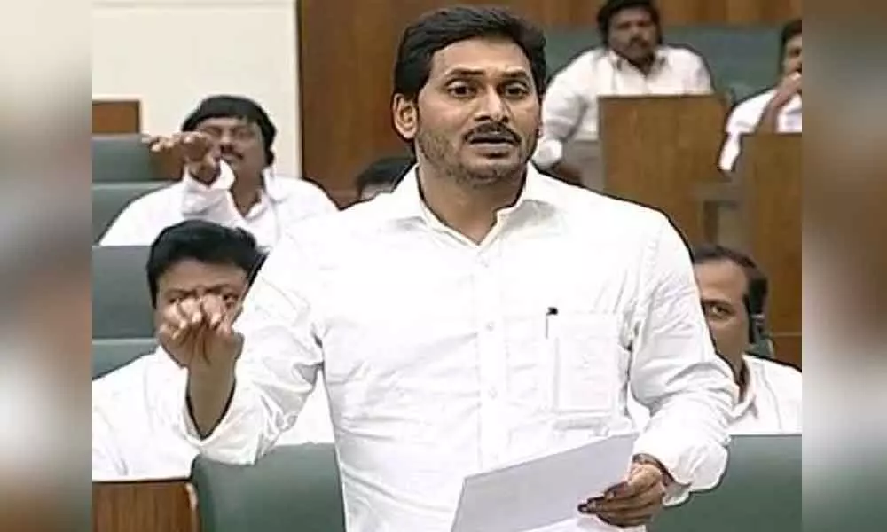 Chief Minister Jagan Mohan Reddy speaking in Assembly on Wednesday
