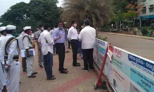 District Collector D Muralidhar Redy inspecting Covid-19 Hospital in Amalapuram on Thursday