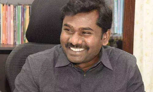 District Collector Gandham Chandrudu addressing a press conference in Anantapur on Friday