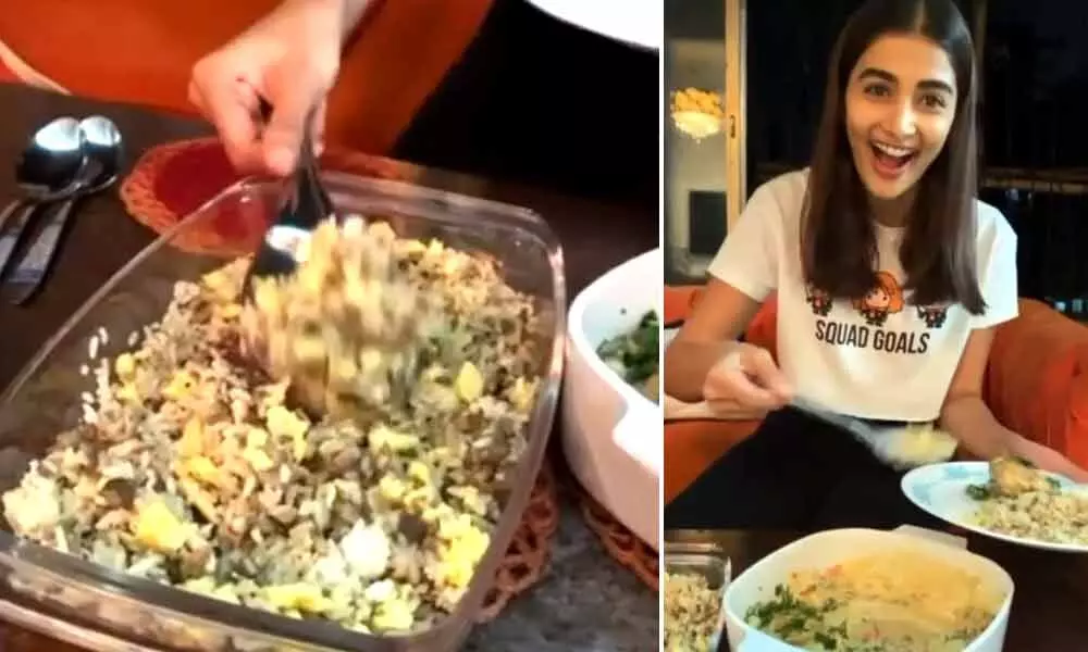 Tollywood Beauty Pooja Hedge Turns In To Chef Pooj With Her Scrumptious Mushroom Rice