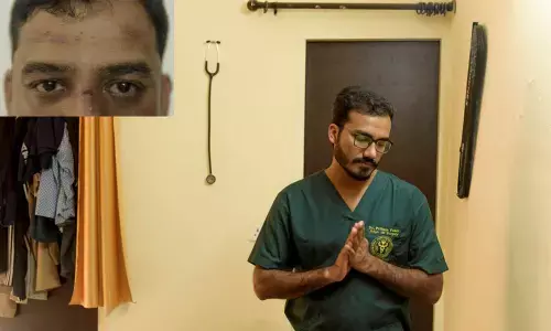 AIIMS Resident Doctor Pritam Yadav (25) during a conversation, at the hospital hostel in New Delhi