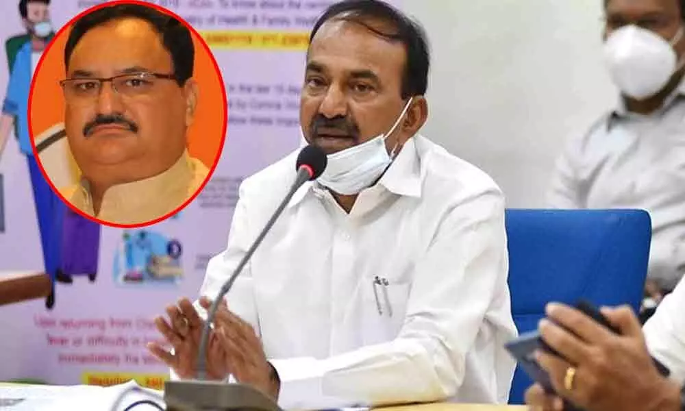 Health minister Eatala Rajender objects to JP Naddas remarks on coronavirus in Telangana