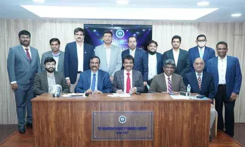 Vizagapatam Chamber of Commerce and Industry members at the annual general body meeting held in Visakhapatnam on Saturday