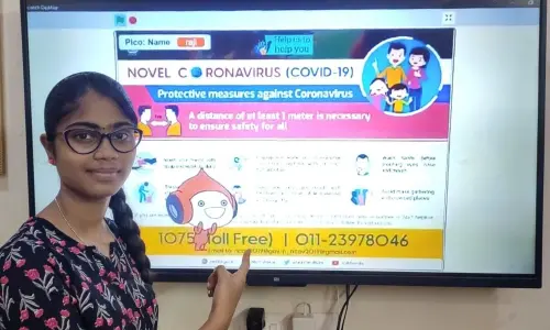 Little Pico creates awareness about Covid-19(Lathika Sai Priya Varshini)