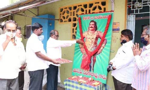 Tributes being paid to veteran Telugu actor SV Ranga Rao on the occasion of his birth anniversary in Tirupati on Friday