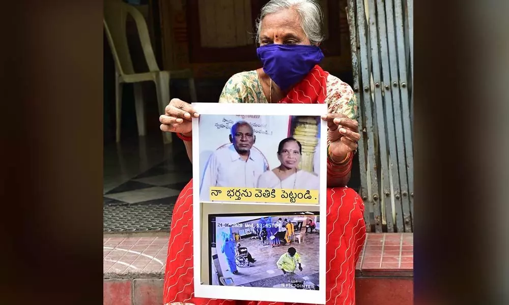Dhanalakshmi who has been running from pillar to post for the last one week was informed on Friday that her husbands body was in the mortuary
